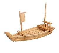 WINAKUI Bandeja de madera para servir barco de sushi, plato de sushi de 24 pulgadas para restaurante u hogar, bandeja de sushi de gran tamaño para servir platos de barco para restaurante (61 cm)