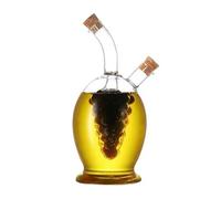 WINAKUI Juego de dispensador de aceite y vinagre 2 en 1, botellas de vidrio, capacidad de 360 ml, reutilizable, diseño clásico, sin BPA, perfecto para cocinar, barbacoa, hornear, aderezo de ensalada