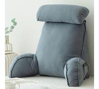 WINARA Almohadas de Lectura,CojíN para La Cintura con Reposabrazos,Cojín Apoyo para La Espalda,para Trabajar,Leer o Jugar en la Cama/Sofá/Suelo (Blue Gray)