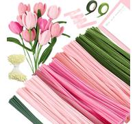 WINAROI 400 Piezas Limpiapipas Flores,Tulipanes Limpia Pipas para Manualidades,DIY Limpiapipas Manualidades para Chenilla Limpia Regalo Decoración Hogar