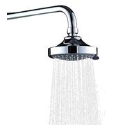 WinArrow Cabezal de ducha fijo con 5 posiciones, ajustes lluvia, masaje, pulverización, para alta presión fijo, 10,16 cm, cabezal redondo, cromado XDP