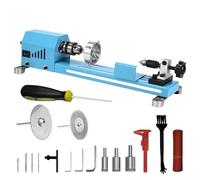 Winbomgo Mini torno de madera, máquina de torno multiusos, torno de fresado, corte, pulido, mesa profesional, kit de herramientas de torno superior
