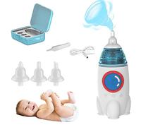 WINBST Aspirador nasal, limpiador nasal eléctrico para bebés con 3 boquillas de succión roja reutilizables y 3 velocidades, limpiador nasal con luz musical para bebés y niños pequeños