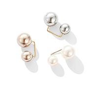 WINBST Broche de Perlas Artificiales de 3 Piezas, Broche de Rebeca con Lazo de Perlas de Doble Cabeza, Broche de Moda