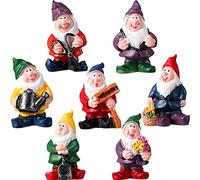 WINBST Gnomos de jardín, Gnomos de jardín en miniatura, 7 piezas de 5 cm Happy Garden Gnomos Decoración de Gnomos Mini Jardín Impermeable Gnomos de Jardín Divertido
