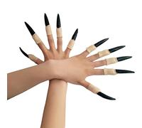 WINBST Halloween uñas falsas, 10 piezas heexe vampiro uñas de mascarada dedo dedo de la punta de la flecha anillos dedo garra de la garra de la bruja de la armadura dedo gótico vampiro uñas