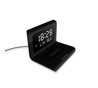 Wincal Despertador Cargador inalámbrico, Pantalla LED Reloj Digital, con Fecha Calendario Temperatura (Negro)