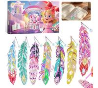 Wincany Pintura de diamantes para niños, manualidades, regalos para niñas de 6 a 12 años, juego de manualidades para niños a partir de 6 años, marcapáginas DIY, regalo de cumpleaños, regalos de