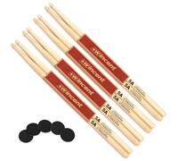 Wincent 5A - Juego de 4 baquetas de madera de nogal y almohadillas de vapor Keepdrum