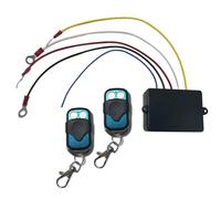 Winch Wireless Remote, 12v 24v Electric Controller, 70~104℃ Truck Remotes Kit, Compact Handheld Transmitter, Multifunction Control for Car SUV Recovery Use Silver Ip65