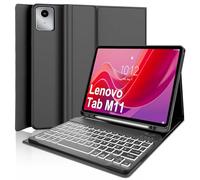 WINCHKING Funda con Teclado para Lenovo Tab M11 11 Pulgadas, Inalámbrico Bluetooth Magnéticamente Funda Teclado para Lenovo Idea Tab 11 2024, 7 Colores Retroiluminados, QWERTY Español Ñ, Negro