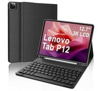 WINCHKING Funda con Teclado para Lenovo Tab P12 2023 12.7 Pulgada, Desmontable Teclado para Tablet Lenovo Tab P12 12.7", Inalámbrico Bluetooth Magnético Keyboard, QWERTY Español Ñ, Negro