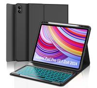 WINCHKING Funda con Teclado para Redmi Pad Pro 12.1 Pulgadas - Redmi Pad Pro Diseño QWERTY con Teclado Bluetooth, Retroiluminación de 7 Colores magnético Compatible con Xiaomi Poco Pad 12.1 Pulgadas