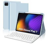 WINCHKING Funda con teclado para Xiaomi Pad 7 - Xiaomi Pad 7 Pro 11.2 pulgadas 2025 Bluetooth Teclado QWERTZ Layout, funda de teclado magnética extraíble (azul cielo, 11.2 pulgadas)