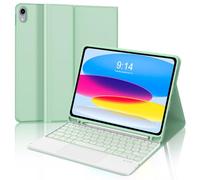 WINCHKING Teclado iPad 10 Generación 2022, Funda iPad A16 11 Pulgadas 2025, Bluetooth Magnético Desmontable, Retroiluminación Teclado español con Bandeja para rotuladores (Hierba Verde-Touchpad)