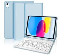 WINCHKING Teclado iPad 10 Generación 2022, Funda iPad A16 11 Pulgadas 2025, Teclado Bluetooth Magnético Desmontable, Teclado español con Bandeja para rotuladores, Azul Cielo