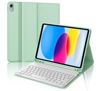 WINCHKING Teclado iPad 10 Generación 2022, Funda iPad A16 11 Pulgadas 2025, Teclado Bluetooth Magnético Desmontable, Teclado español con Bandeja para rotuladores (Verde Hierba)