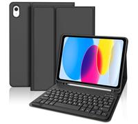 WINCHKING Teclado iPad 10 Generación 2022, Funda iPad A16 11Pulgadas 2025, Teclado Bluetooth Magnético Desmontable, Teclado español con Bandeja para rotuladores (Negro)