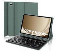 WINCHKING Teclado para Samsung Galaxy Tab A9+ 2023 11" (SM-X210/X216/X218), teclado italiano Bluetooth magnético extraíble, funda para 11 pulgadas con bandeja para bolígrafos, verde oscuro