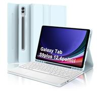 WINCHKING Teclado para Samsung Galaxy Tab S9 Plus 2023 (SM-X810/X816B/X818U), teclado con Touchpad Bluetooth magnético extraíble, funda para 12,4 pulgadas con bandeja para bolígrafos, azul
