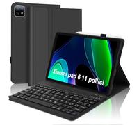 WINCHKING Teclado para Xiaomi pad6 11" 2023, diseño italiano, funda para 11 pulgadas con bandeja para bolígrafos, teclado delgado Bluetooth inalámbrico magnético desmontable, negro