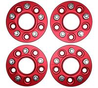 WINCHMAX Espaciadores de Centro de Rueda de Aluminio 20 mm. PCD 5 x 108, Rosca 12 x 1,5 mm. 4 x espaciadores, Rojo metálico Hechos para Ford Focus MK2, MK3, T4 Rojo