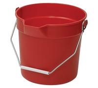Winco Cubo de plástico Resistente con Boquilla de vertido, 10 Cuartos de galón, Color Rojo