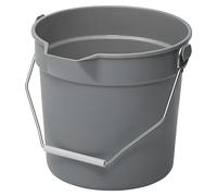 Winco Cubo de plástico Resistente con Boquilla de vertido, 14 Cuartos de galón, Color Gris