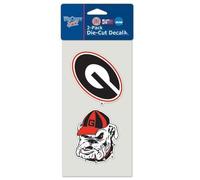 Wincraft Georgia Bulldogs Las Calcomanías Autos 2 Paquete De 4" por 4" De Cada Uno