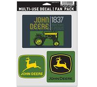 WinCraft John Deere - Paquete de 3 calcomanías multiusos para tractor de 5.5 x 7.75