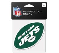 Wincraft NFL New York Jets 63060011 - Calcomanía de color de corte perfecto, 4 x 4 pulgadas, color negro