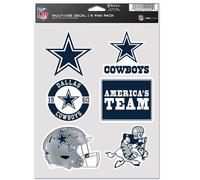 Wincraft NFL - Pegatinas multiuso (6 unidades, 19 x 14 cm), diseño de Dallas Cowboys