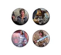 Wincraft Star Wars/Trilogía Original 1 1/4" Rnd Button 4 Pack, Multicolor