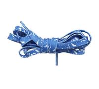 WINCUR 2 pares de cordones planos, 0.3 pulgadas de ancho, cordones de repuesto para tenis de moda, extra largos, Azul blanco, 1.4m/55"