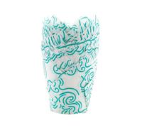 WINCUR - 200 forros desechables para cupcakes de tulipán, a prueba de grasa, moldes para magdalenas, soportes para ramekin, tazas de hornear de tamaño estándar para postre (blanco con nube azul)