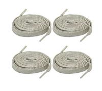 WINCUR 4 juegos de cordones planos de poliéster brillante, cordones de 0.4 pulgadas de ancho, hilos dorados y plateados, Oro pálido, 160cm/63"