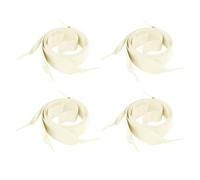 WINCUR 4 pares de cordones anchos de cinta de satén, cordones planos de satén, cordones anchos para zapatos de patinaje, botas y zapatos deportivos, Beige, 2*80cm/0.78*31.5"