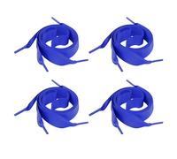 WINCUR 4 pares de cordones anchos de cinta de satén, cordones planos de satén, cordones anchos para zapatos de patinaje, botas y zapatos deportivos, Azul real, 2*100cm/0.78*39.37"