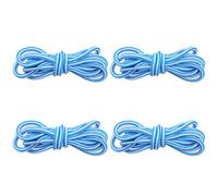 WINCUR 4 pares de cordones redondos para botas, 0.2 pulgadas de ancho de poliéster a rayas de doble color para botas, botas de trabajo, Blanco azul, 120cm/47"