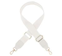 WINCUR Correa de hombro ajustable de 1.5 pulgadas de ancho, lona sólida, bolsa cruzada, correa de repuesto, 1 paquete, Blanco, with Silver Clasp