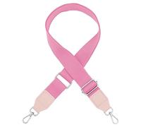 WINCUR Correa de hombro ajustable de 1.5 pulgadas de ancho, lona sólida, bolsa cruzada, correa de repuesto, 1 paquete, Rosa, with Silver Clasp