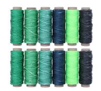 WINCUR - Paquete de 2 hilos encerados redondos de colores clásicos, 55 yardas, carrete de hilo encerado para artesanía en cuero, cuerda resistente para costura de cuero, reparación de tapicería