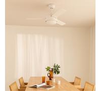 WIND BALL - Ventilador De Techo 40W Silencioso Ø112 Cm Con Luz LED De 15W Aspas Reversibles Mando A Distancia