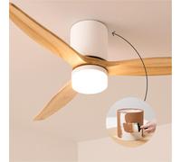 WIND CALM CONCRETE - Ventilador De Techo 40W Silencioso Ø132cm 100% Madera Con Carcasa De Yeso Personalizable Mando A Distancia