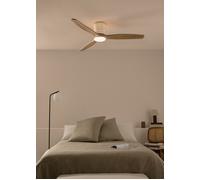 WIND CALM CUSTOM RATTAN - Ventilador De Techo 40W Silencioso Ø132 Cm Con Luz LED En Cuerpo Y Lámpara Mando A Distancia