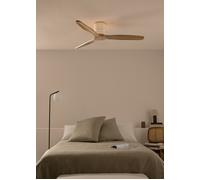 WIND CALM RATTAN - Ventilador De Techo 40W Silencioso Ø132 Cm Con Luz LED En Cuerpo Y Lámpara Mando A Distancia