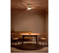 WIND CALM CUSTOM RATTAN - Ventilador De Techo 40W Silencioso Ø132 Cm Con Luz LED En Cuerpo Y Lámpara Mando A Distancia