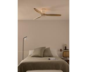 WIND CALM CUSTOM RATTAN - Ventilador De Techo 40W Silencioso Ø132 Cm Con Luz LED En Cuerpo Y Lámpara Mando A Distancia