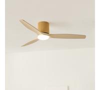WIND CALM CUSTOM WOVEN - Ventilador De Techo 40W Silencioso Ø132 Cm 100% Madera Con Luz LED Mando A Distancia