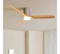 WIND CALM CUSTOM WOVEN - Ventilador De Techo 40W Silencioso Ø132 Cm 100% Madera Con Luz LED Mando A Distancia